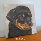 OPRUIMING  schilderij rottweiler pup - eigen werk honden pup, Ophalen of Verzenden, Nieuw