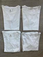 4 witte shirts met korte en lange mouw in maat 122-128, Ophalen of Verzenden, Zo goed als nieuw, Shirt of Longsleeve