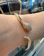 14k gouden slangen armband met Smaragd, Sieraden, Tassen en Uiterlijk, Armbanden, Ophalen of Verzenden, Nieuw, Goud