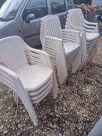 17 witte tuinstoelen Hartmann, Tuin en Terras, Tuinstoelen, Ophalen, Gebruikt, Kunststof, Stapelbaar