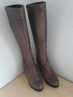 Mooie grijze echt leren laarzen slangenprint mt 37, Ophalen of Verzenden, Zo goed als nieuw, Grijs, Hoge laarzen