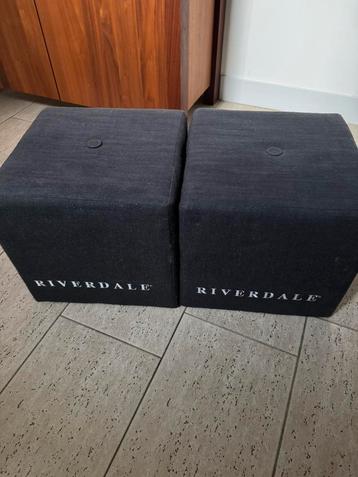 Poefjes Riverdale 2 stuks Grijs beschikbaar voor biedingen