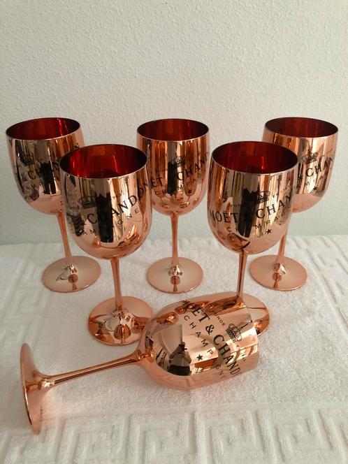 Moet&Chandon Brons Metallic Champagne Glazen., Verzamelen, Glas en Borrelglaasjes, Nieuw, Overige typen, Ophalen of Verzenden