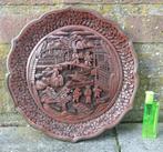 Antiek Chinees Cinnaber Bord China Chinees, Ophalen of Verzenden