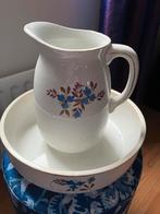 Vintage Lampetstel met Blauwe Bloemen, Ophalen