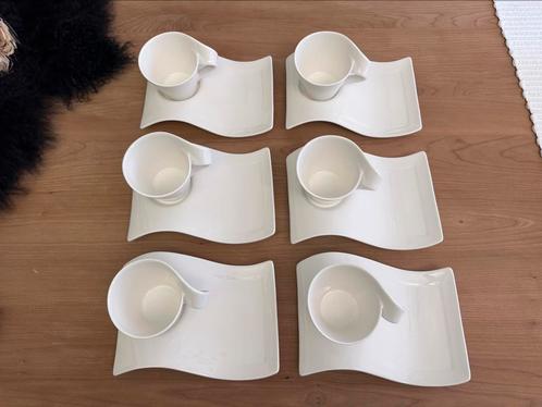 Villeroy&Boch New Wave 6x kop&schotel en 6x borden, Huis en Inrichting, Keuken | Servies, Zo goed als nieuw, Bord(en), Overige stijlen