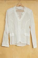 Atmos fashion witte offwhite linnen blouse ruffles M 38, Maat 38/40 (M), Wit, Ophalen of Verzenden, Zo goed als nieuw