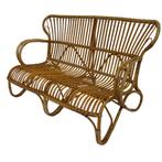 Vintage Rotan Bank Belse 8 Design Jaren 60 Rohe Noordwolde, Huis en Inrichting, Banken | Bankstellen, Gebruikt, Vintage, Riet of Rotan