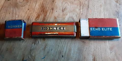 Vintage hohner echo elite. in originele opbergcassette., Muziek en Instrumenten, Blaasinstrumenten | Mondharmonica's, Gebruikt