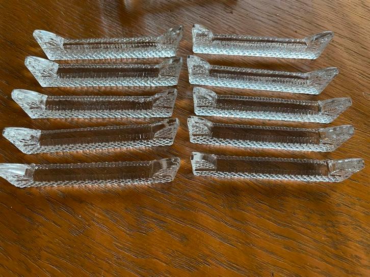 Set van 10 Kristallen Messenleggers, Antiek en Kunst, Antiek | Glas en Kristal, Ophalen