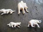 DIERENBEELDJES Antiek 2x olifant 2x tijger zie beschrijving, Ophalen of Verzenden