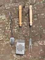 Barbecue bbq gereedschap set gereedschapsset hout 6, Ophalen of Verzenden, Zo goed als nieuw