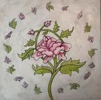 Flowermandala 50/50 art by marike, Antiek en Kunst, Kunst | Schilderijen | Klassiek, Ophalen of Verzenden