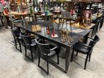 Stamtafel 220x120 massief hout cafe bar eet tafel vintage, Gebruikt, 200 cm of meer, Vijf personen of meer, Cafe bar kroeg toog mancave