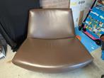 Bruin lederen fauteuil, Ophalen, Gebruikt, Minder dan 75 cm, 50 tot 75 cm