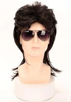 Lange Donkerbruine Heren Pruik Mannen Haarstuk Bruine Haren, Sieraden, Tassen en Uiterlijk, Uiterlijk | Haarverzorging, Verzenden