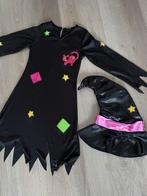 Heksen jurk met muts en bezem, Ophalen of Verzenden, Zo goed als nieuw, 110 t/m 116, Meisje
