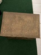 Antieke Koperen kistmet Historische Scène, Ophalen, Koper