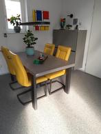 Eethoek 90x160cm met 4 stoelen, Ophalen, Zo goed als nieuw, 4 tot 6 stoelen