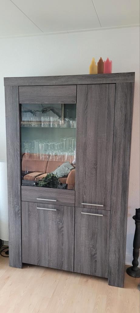 Complete meubelset van HACO te koop! Grijze houtlook, Huis en Inrichting, Kasten | Vitrinekasten, Zo goed als nieuw, 100 tot 150 cm