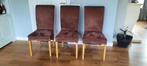 3 Bruine Eetkamerstoelen - Gratis Afhalen, Ophalen, Gebruikt, Bruin