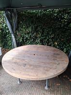 Grote ronde steigerhouten tuintafel 180 cm, Ophalen, Gebruikt, Rond, Hout