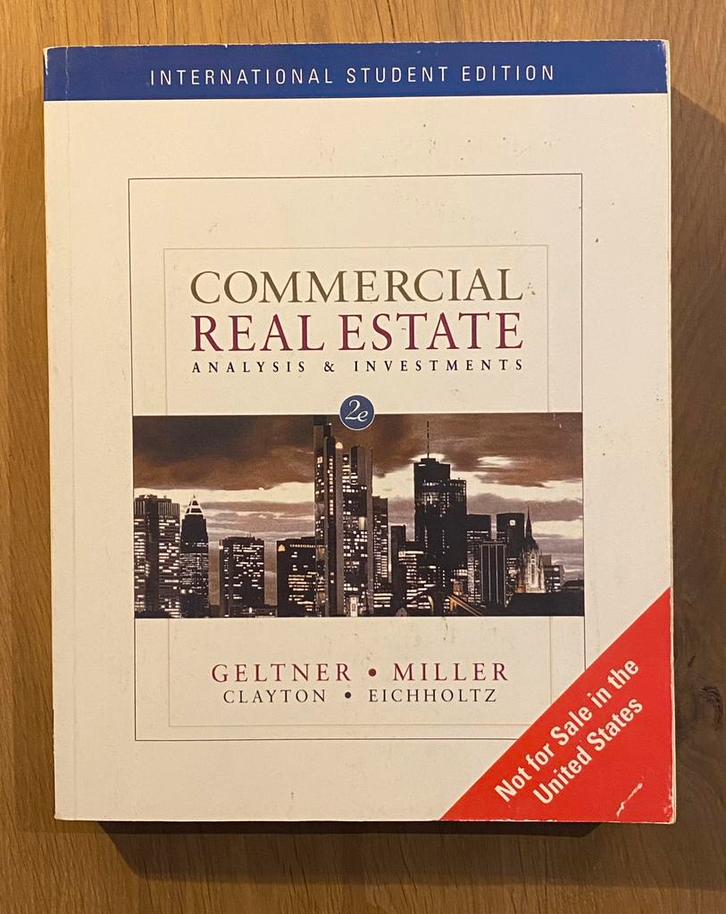 STUDIE BOEK | Commercial Real Estate, Analysis & Investments, Boeken, Studieboeken en Cursussen, Ophalen of Verzenden
