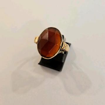 Vintage 14 karaats gouden ring bezet met Carneool geelgoud  beschikbaar voor biedingen