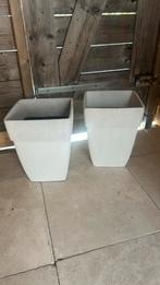 2 witte plantenbakken 46x36x36 wit, Ophalen, Kunststof, Minder dan 60 cm, Rond