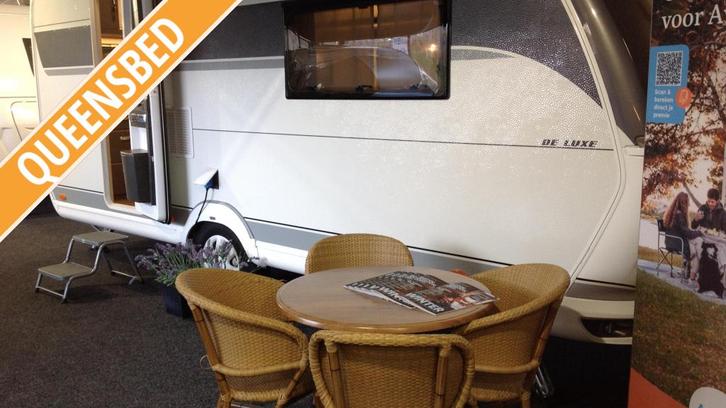 Hobby De Luxe 460 SFF, Caravans en Kamperen, Caravans, tot en met 3, Treinzit, Hobby, Queensbed, Overige typen, 5 tot 6 meter