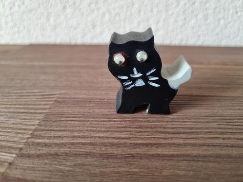 Mooi Lief Klein Vintage Katje Poesje Hout met Rollende Ogen, Verzamelen, Beelden en Beeldjes, Gebruikt, Dier, Verzenden