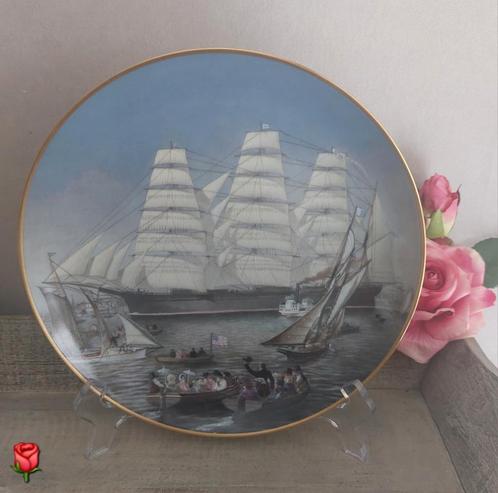 Wandbord Great Republic zeilschip Franklin Porcelain 23 cm, Huis en Inrichting, Woonaccessoires | Wanddecoraties, Zo goed als nieuw