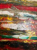 Abstract Kunstwerk - Schraper Techniek, Antiek en Kunst, Kunst | Schilderijen | Abstract, Ophalen