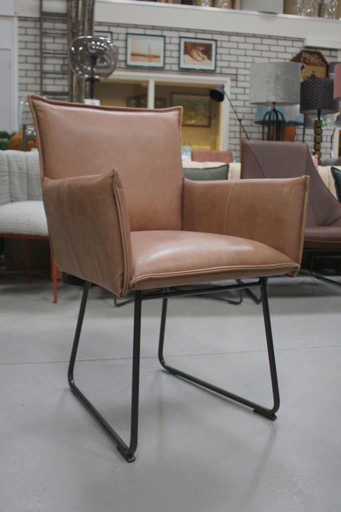 3 x luxe eetkamerstoel SANNE Jess Design leer armleuningen, Ophalen, Zo goed als nieuw, Leer, Drie