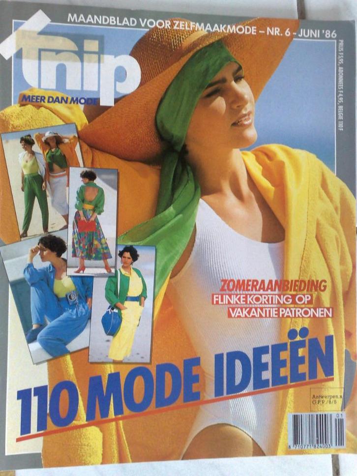 Knipmode zelfmaakmode nr. 6 / juni 1986, Hobby en Vrije tijd, Kledingpatronen, Gebruikt, Vrouw, Knipmode, Verzenden