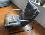 Leren Fauteuil Lex Vintage Antraciet, Huis en Inrichting, Fauteuils, Ophalen, Gebruikt, 50 tot 75 cm, Leer