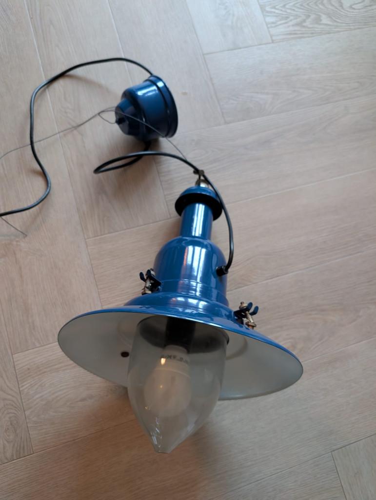 Blauwe Scheepslamp - Mooie Replica, Ophalen, Gebruikt, Glas, Nautisch