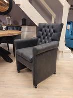 *ACTIE* Landelijke Eetkamerstoel Grazia Wiel Stel Samen (6), Huis en Inrichting, Ophalen of Verzenden, Nieuw, Stof, Landelijke eetkamerstoelen capiton leer stof velvet velours