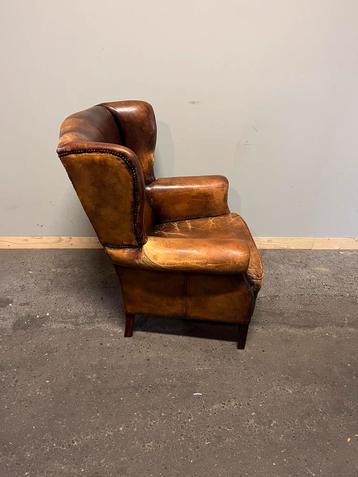 Oorfauteuil rokersstoel vintage fauteuil stoel chesterfield beschikbaar voor biedingen