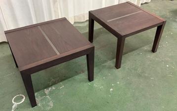 Set van 2 hard Houten Bijzet/salontafels 60x60 beschikbaar voor biedingen