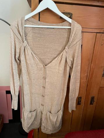 Lang vest another woman beige zandkleurig fijn gebreid M 38 beschikbaar voor biedingen