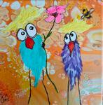 Schilderij rare snuiters, Minder dan 50 cm, Nieuw, Ophalen of Verzenden, Schilderij