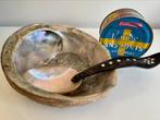 Zware Grote Abalone Schelp Schaal ~Kaviaar Lepel Parelmoer, Ophalen of Verzenden