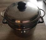 3 delig pan , pan , stoominzet pan / vergiet en deksel, Ophalen, Zo goed als nieuw, Rvs, Kookpan of Snelkookpan