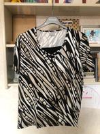 T shirt dames Delmod wit-beige zwart korte mouw 42/44 L, Zwart, Ophalen of Verzenden, Zo goed als nieuw, Korte mouw