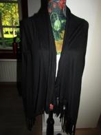 F1262 Laetitia Mem one size vest zwart franje, Kleding | Dames, Maat 38/40 (M), Verzenden, Zwart, Zo goed als nieuw