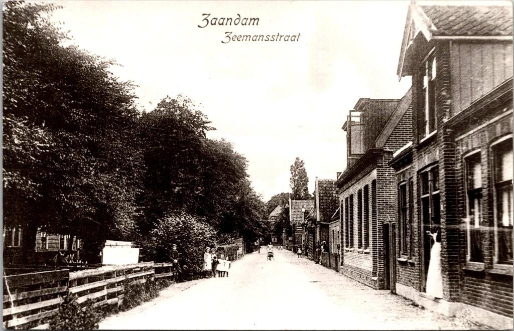 Zaandam - Zeemansstraat, Verzamelen, Ansichtkaarten | Nederland, Ophalen of Verzenden, Voor 1920, Gelopen, Noord-Holland