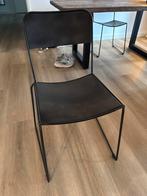 Zwarte Stalen Eetkamerstoelen - Set van 2, Huis en Inrichting, Stoelen, Ophalen, Zwart, Zo goed als nieuw, Vier