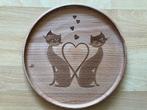 Houten bord met uitgesneden poezen nieuw, Ophalen of Verzenden, Nieuw