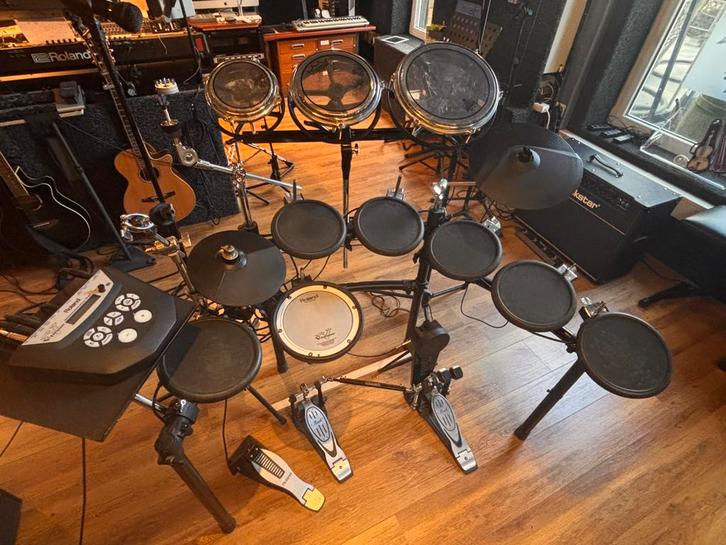 Te koop el. drumstel Roland incl TD6 V drum module, Muziek en Instrumenten, Drumstellen en Slagwerk, Zo goed als nieuw, Roland